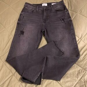 KENSIE the ultimate high rise skinny black distressed jeans size 6/28